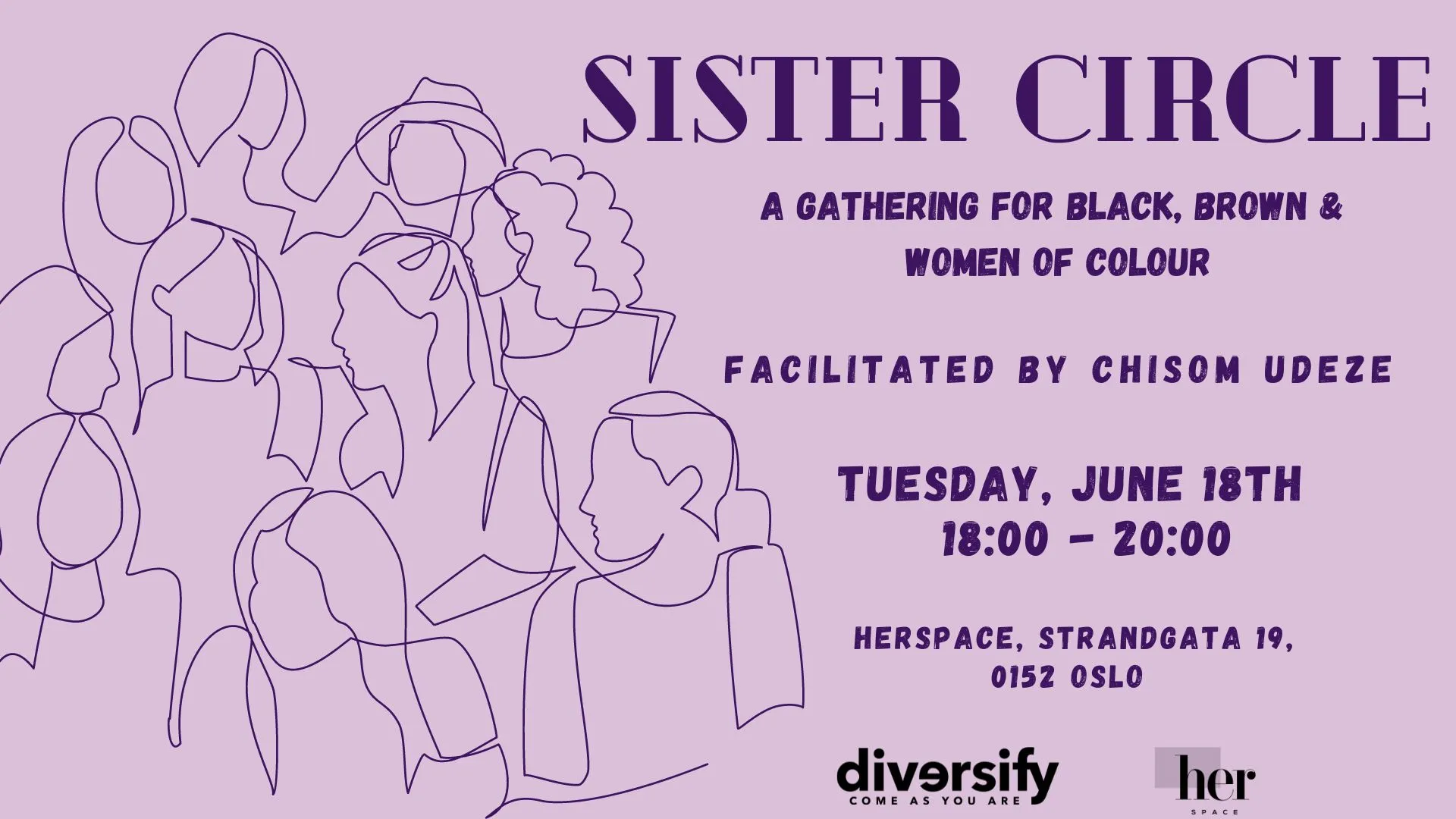 Lavender Colour Poster of Sister Circle Invitation